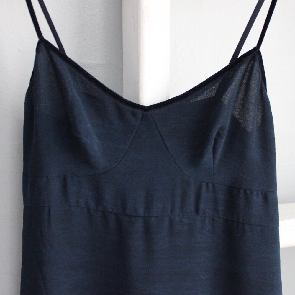 Esprit De Corp VTG 90s Y2K Blue Ombre Gradient Spaghetti Strap Maxi Dress sz XS - Picture 4 of 8